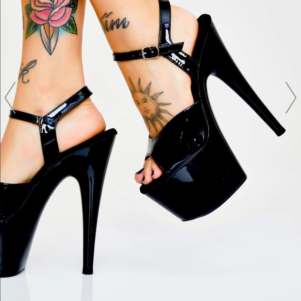 Black pleaser platforms